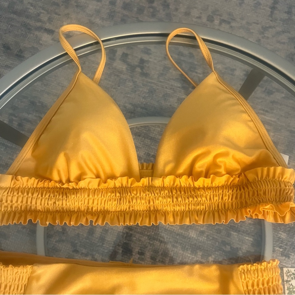 Yellow Ruffled Bikini Set - Picture 3 of 8